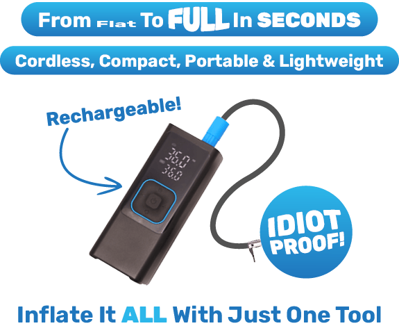 From Flat To Full In SECONDS - Cordless, Compact, Portable & Lightweight - Inflate It ALL With One Just One Tool