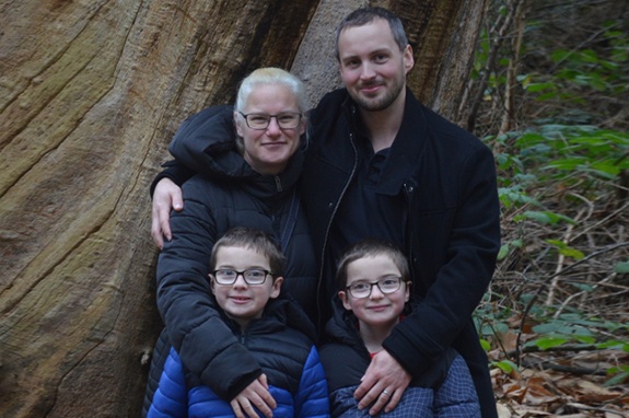 Jake with Mum (Kim), Dad (Liam) and Brother (Callum)