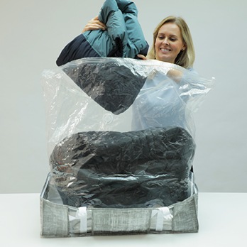 Blankets inside Smart Space Vac & Stack