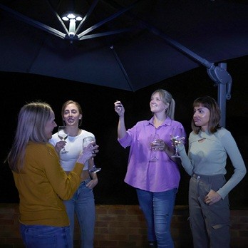 Gathered underneath Parasol Pro