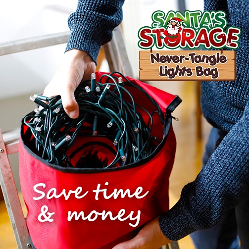 Santa's Storage Never-Tangle Lights Bag