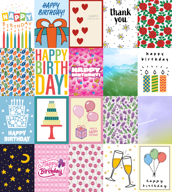 Collection of cards from the collection
