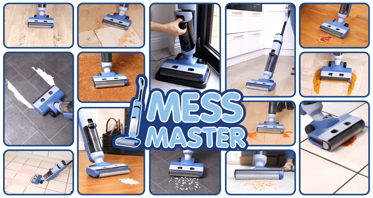 A collection of images showing Mess Master in use