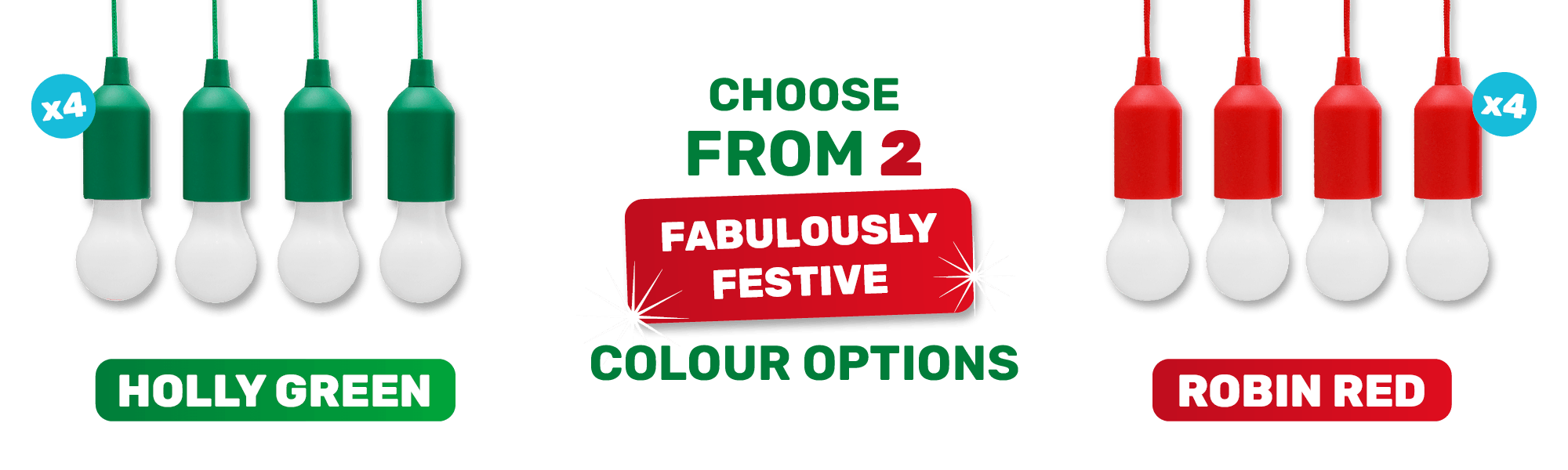 Choose from 2 fabulously festive colours!