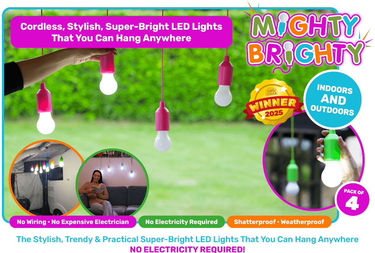 Cordless, Stylish , Super-Bright LED Lights That You Can Hang Anywhere