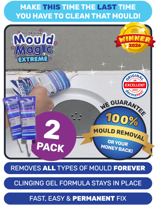 Person using Mould Magic on a mouldy seal, the two pack mould remover that eradicates all types of mould forever