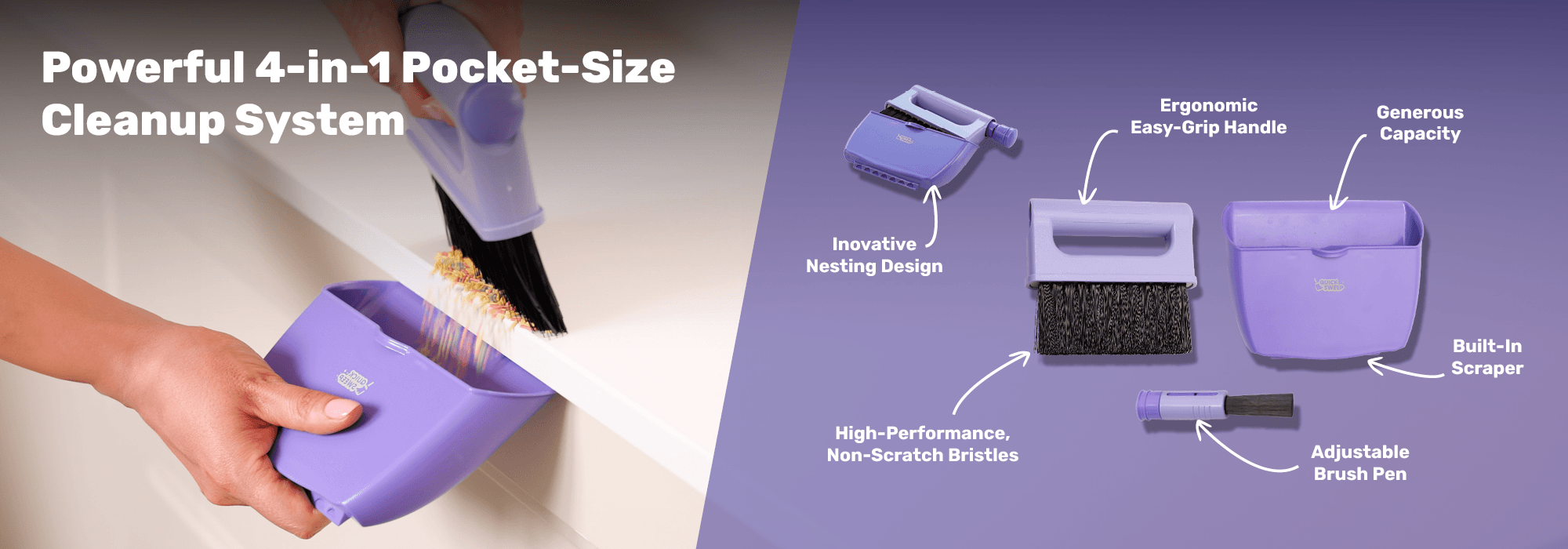 Powerful 4-in-1 Pocket-Size Cleanup System