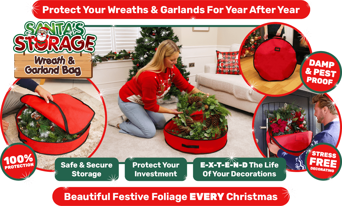 Santa's Storage Wreath & Garland Bag
