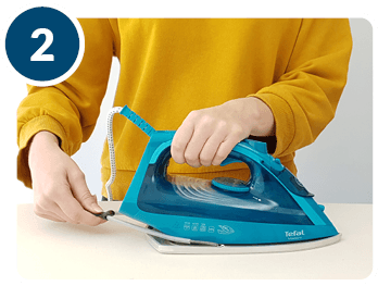 Pull strap around iron