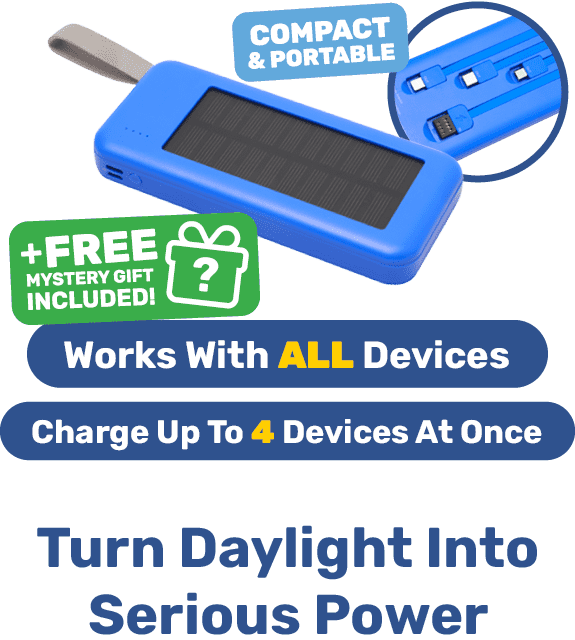 Works With ALL Devices - Charge Up To 4 Devices At Once - Turn Sunlight Into Serious Power