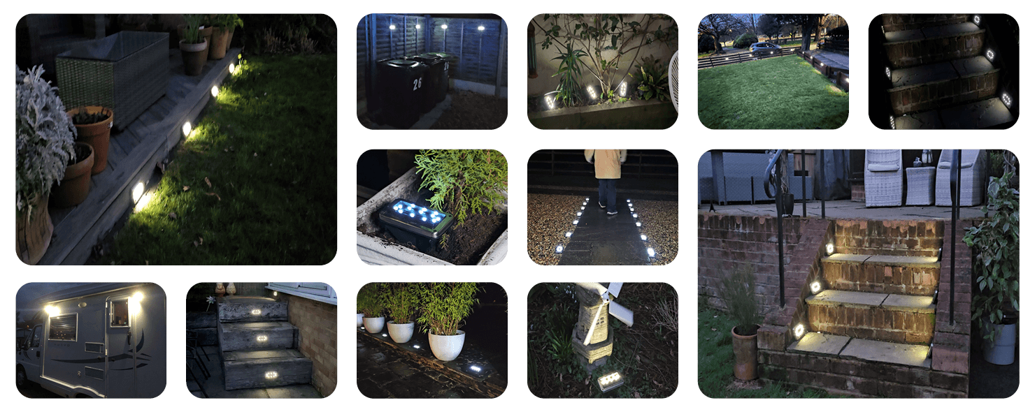 Montage of images showing Star Bright Swivel Lights in action