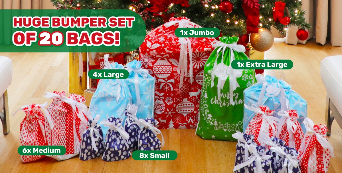 Christmas discount wrapping bags